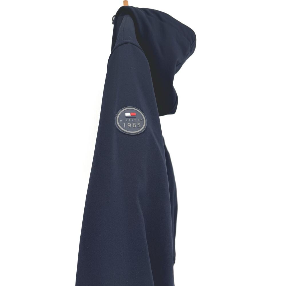 Tommy Hilfiger Navy Blue Softshelll Hooded Bomber Jacket Nautical Sailor Classic - Picture 4 of 10